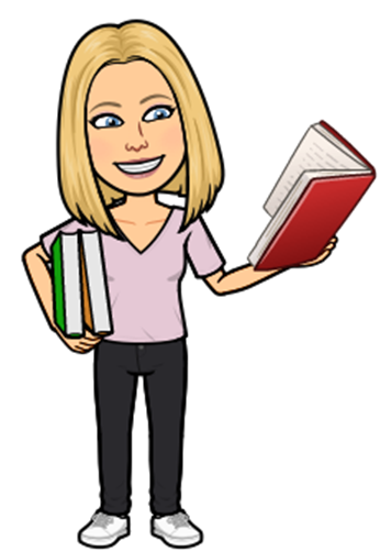 A cartoon of a person holding a bookDescription automatically generated